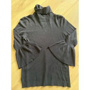 525 America Black Ribbed Bell Sleeve Turtleneck Sweater Women's‎ Size S